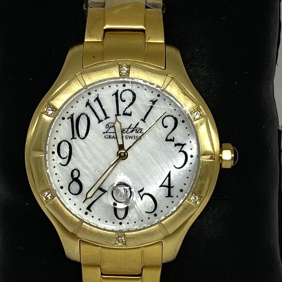 Bertha Grand Jaclyn MOP 316L Women's Stainless Steel Analog Quartz Watch XR183 - Picture 2 of 12